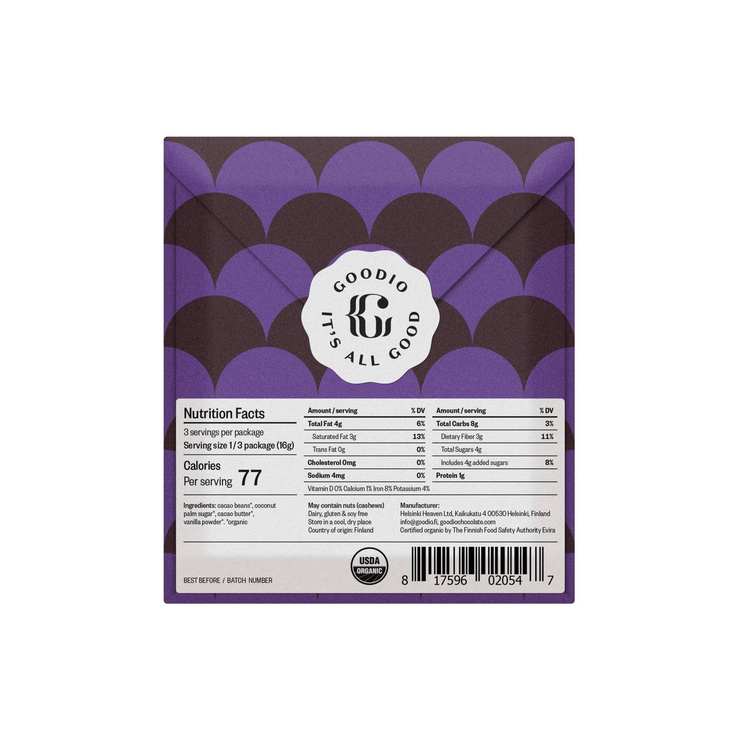 71% Dark Chocolate Bar - Organic - TLC Gifting