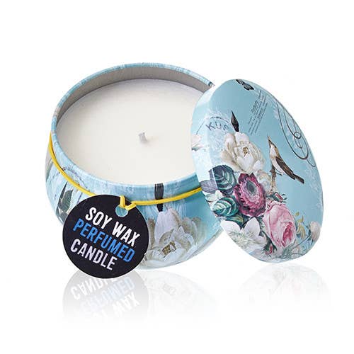 Art Tin Candle - Parisian Weekend - Pressed Peones - TLC Gifting
