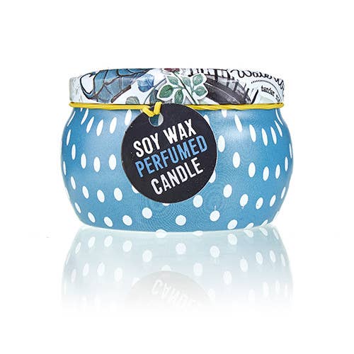 Art Tin Candle - Parisian Weekend - Pressed Peones - TLC Gifting