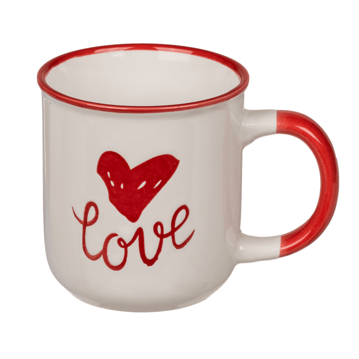 Bone China Mug, red heart "love" | Valentines Gift - TLC Gifting