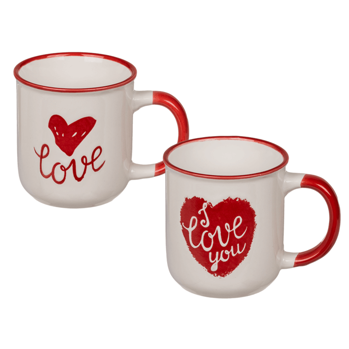 Bone China Mug, red heart "love" | Valentines Gift - TLC Gifting