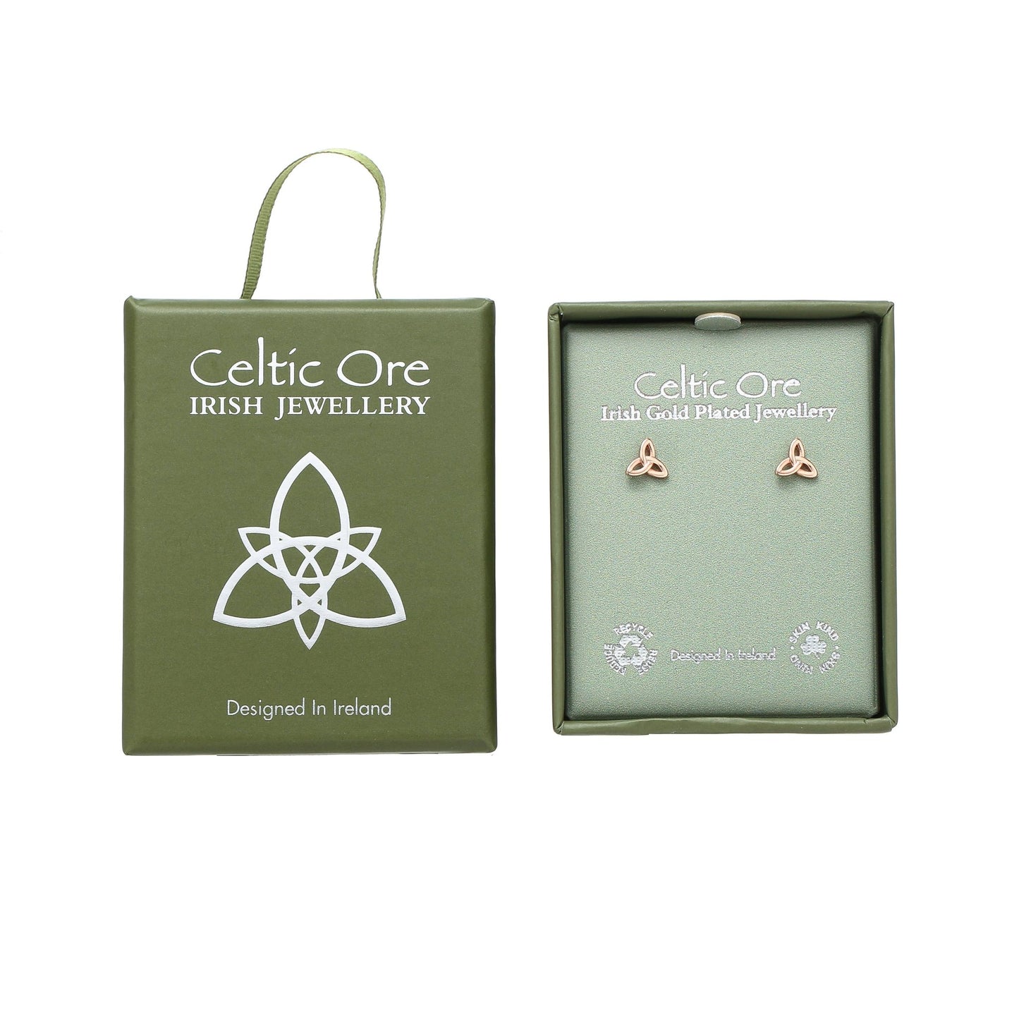 Celtic Ore Trinity Knot Earrings β Rose Gold - Plated - TLC Gifting