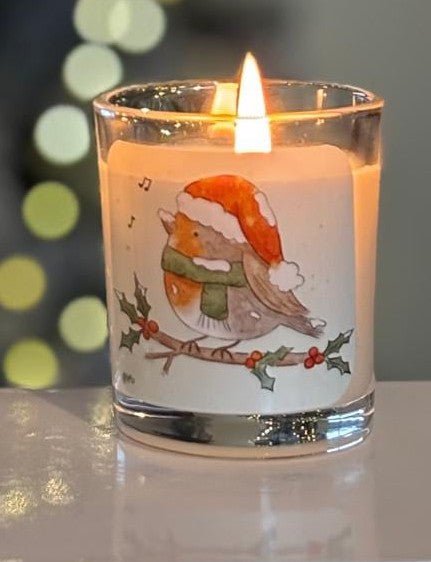 Christmas Robin Mini Candle (Green Tea & Ginger) - TLC Gifting
