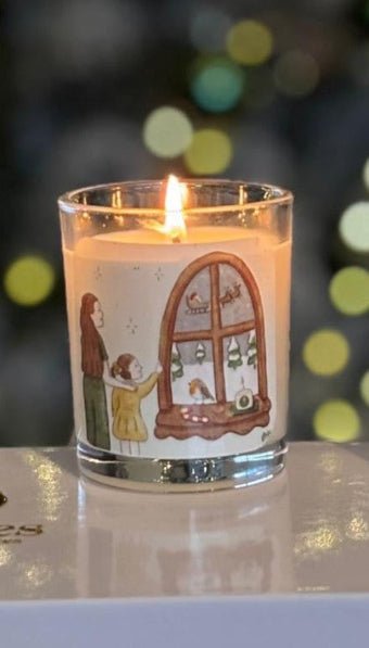 Christmas Window Mini Candle (Cherry & Almond) - TLC Gifting