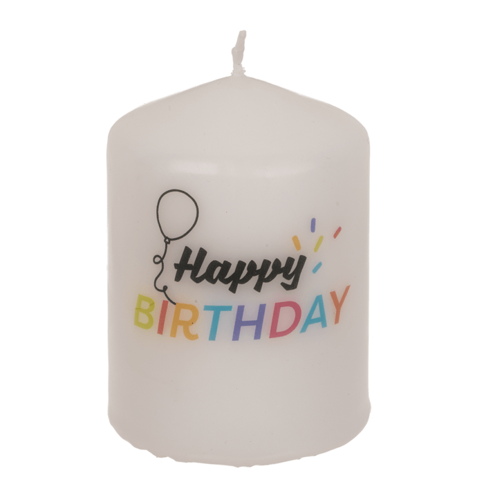 "Happy Birthday" Pillar candle - TLC Gifting