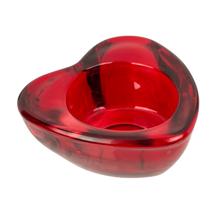 Heart Shape Red glass tealight holder - TLC Gifting