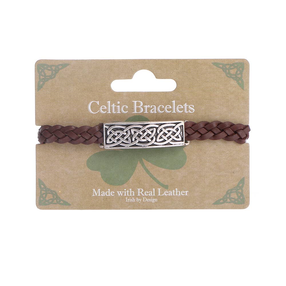 Leather Strand Celtic Bar Bracelet - TLC Gifting