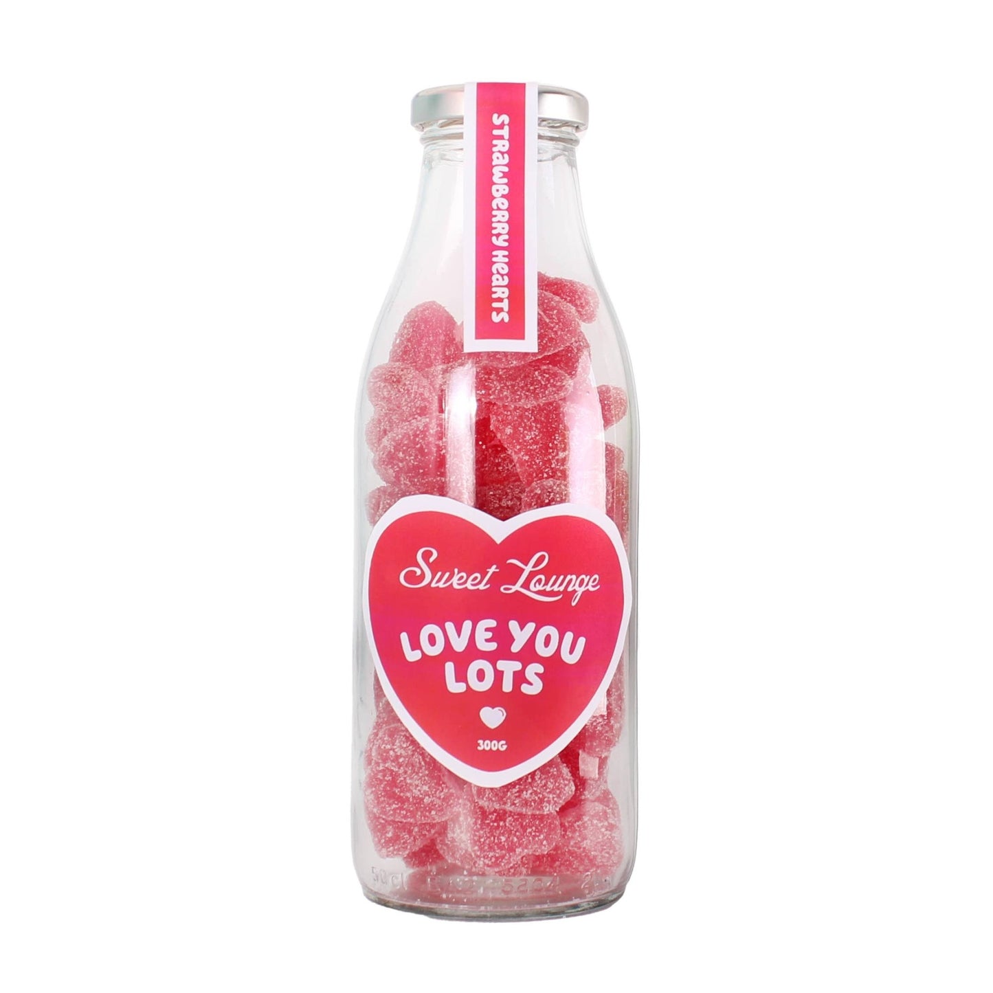 "Love You Lots" Strawberry Heart Gummies - Glass Jar - TLC Gifting