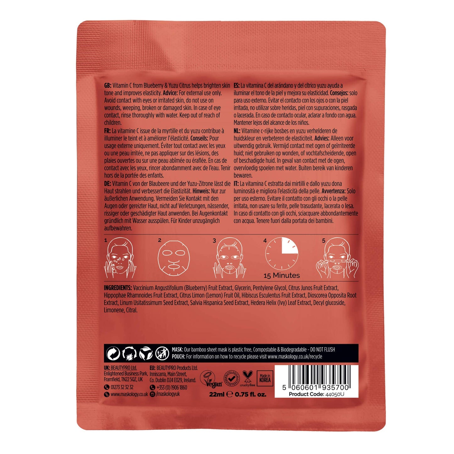 +maskology VITAMIN - C Professional Sheet Mask - TLC Gifting