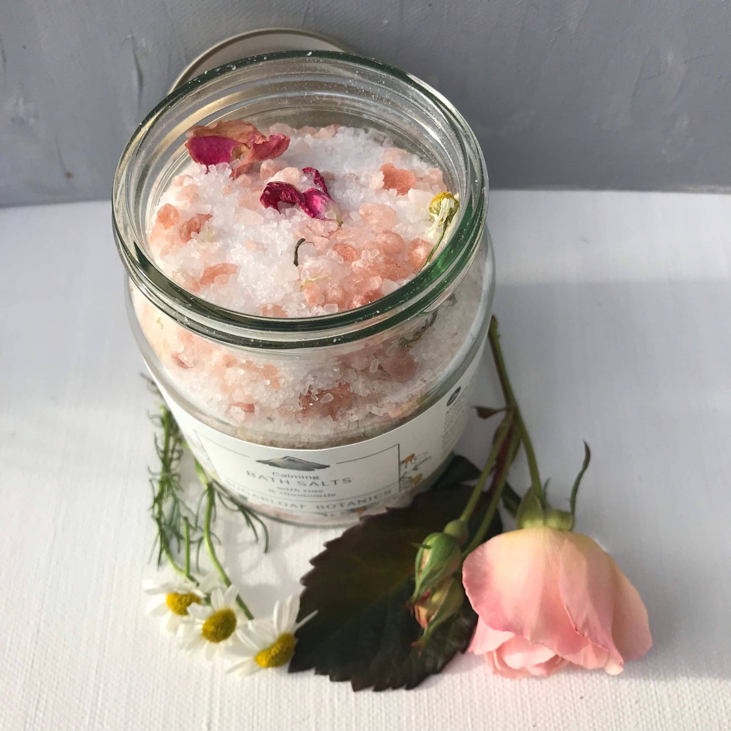 Rose and Chamomile bath salts - Sugarloaf Botanics - TLC Gifting