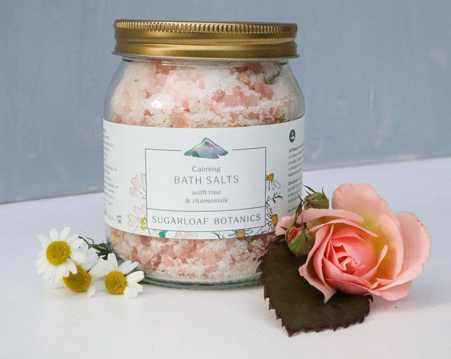 Rose and Chamomile bath salts - Sugarloaf Botanics - TLC Gifting