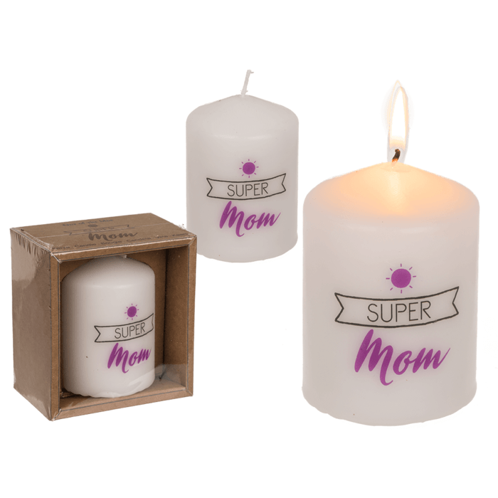 "Super Mom" Pillar candle - TLC Gifting
