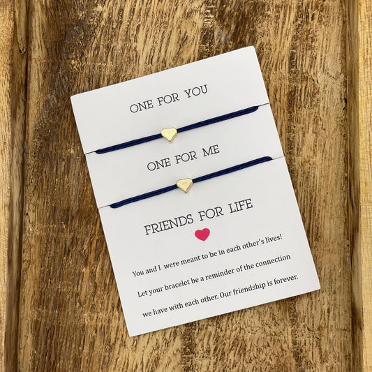 2x Heart Friendship Bracelet ♥ ︎FRIENDS FOR LIFE, - TLC Gifting