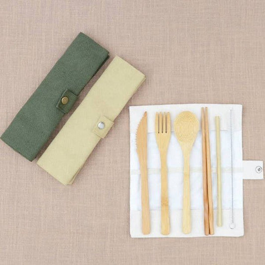 Bamboo Reusable Cutlery Set - TLC Gifting
