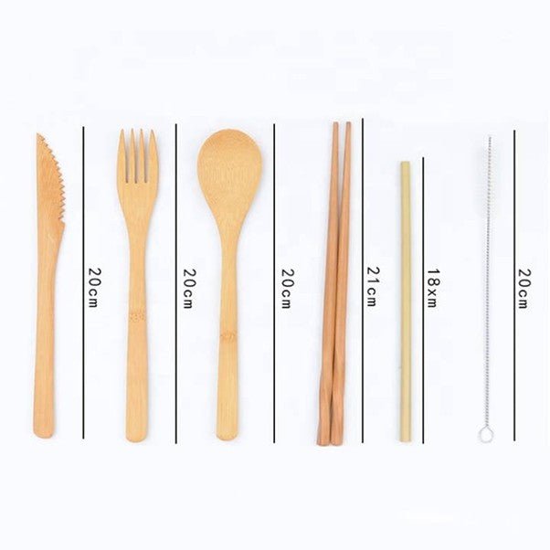 Bamboo Reusable Cutlery Set - TLC Gifting