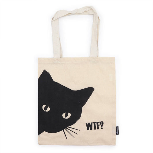 Black Cat WTF Tote Bag | Funny Cotton Tote Ireland - TLC Gifting