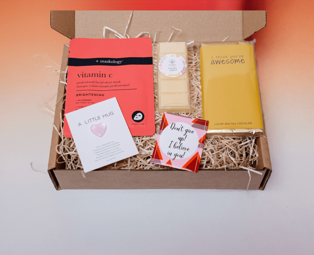 irish chocolate and self care treats from hug in a box