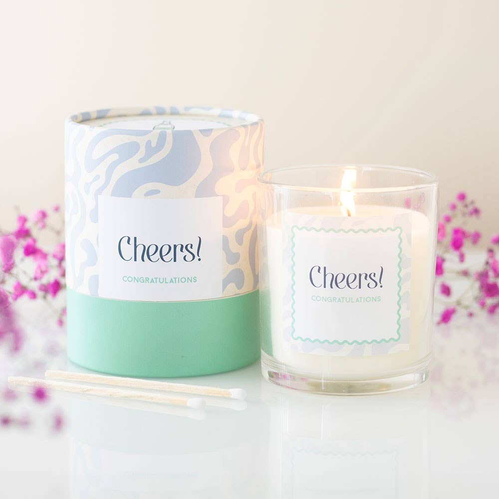 Cheers Congratulations Mini Candle Champagne Fizz | Celebration Gift Ireland - TLC Gifting