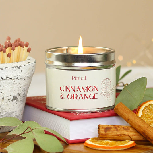 Cinnamon & Orange Classic Tin Candle – Warm Yuletide Fragrance - TLC Gifting