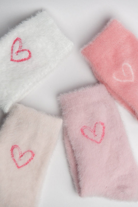 Cosy Fluffy Heart Socks - TLC Gifting