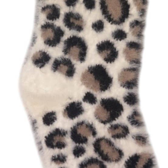 super soft leopard print cosy ladies socks
