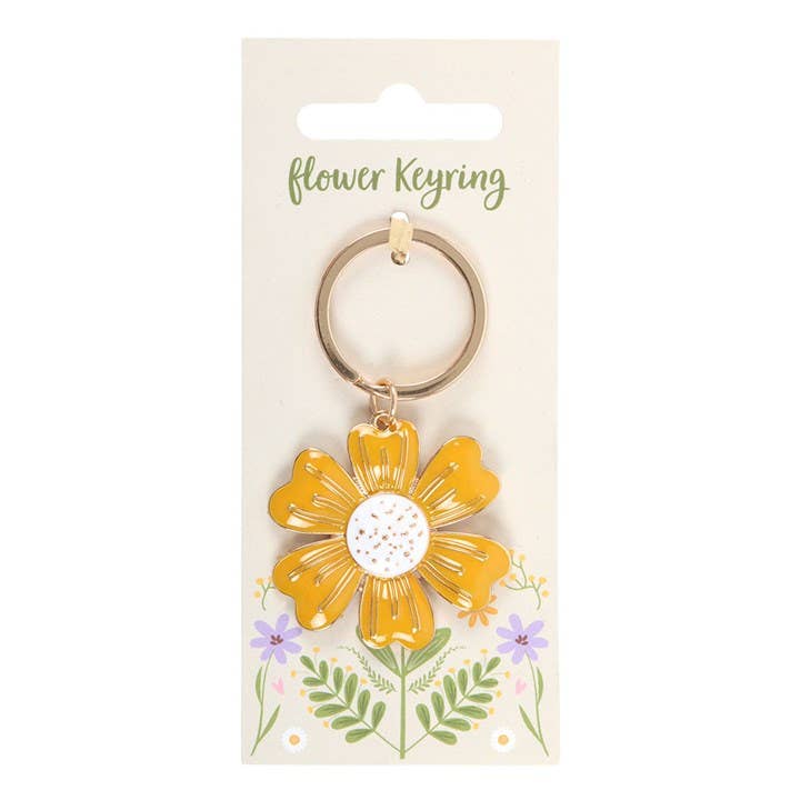 yellow daisy enamel keyring Ireland