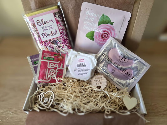 Exam Student Pink Care Package | Self - Care Gift Box for Exam Students - TLC Gifting