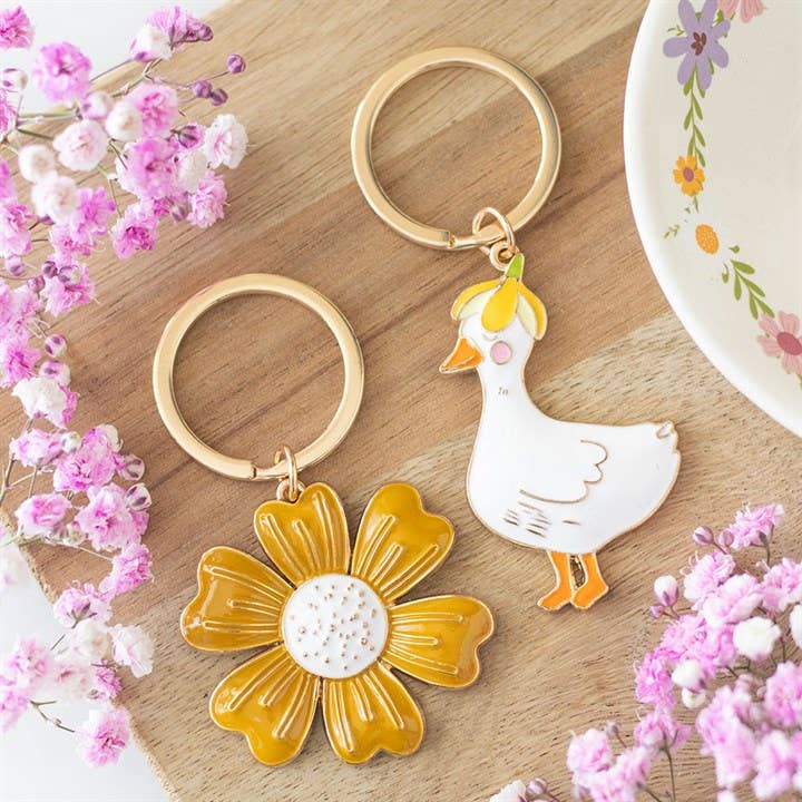 yellow flower keyring for keys or bag Ireland