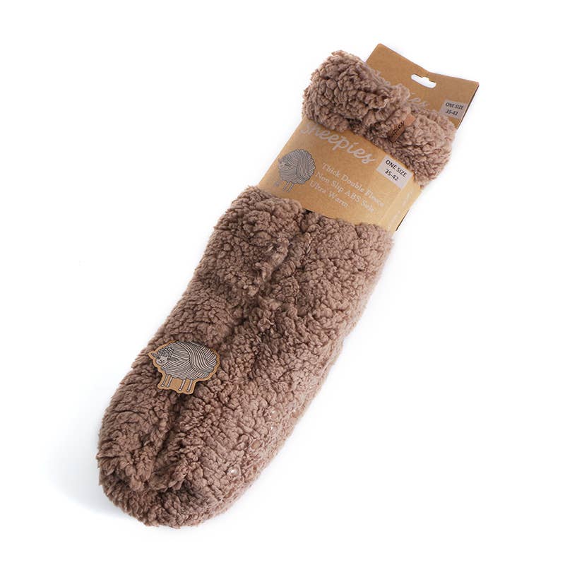 Large Woolly Slipper Socks – Brown | Unisex Irish Made Comfort - TLC Gifting