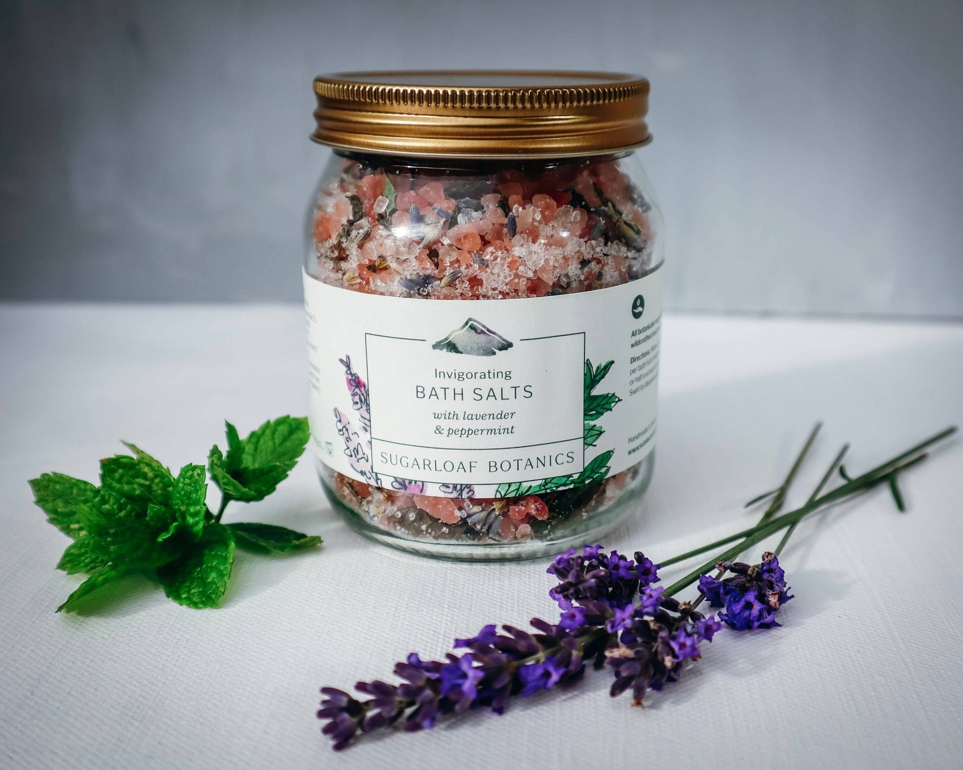 Lavender and peppermint bath salts - Sugarloaf Botanics - TLC Gifting