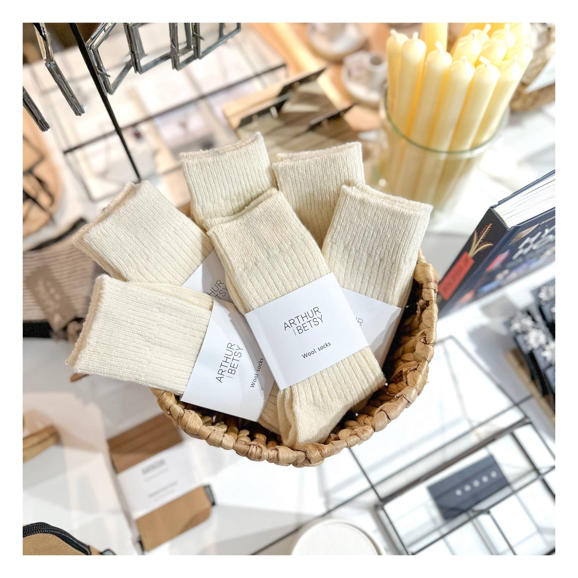 Luxury Wool Socks – Unisex Cream Colour | One Size - TLC Gifting