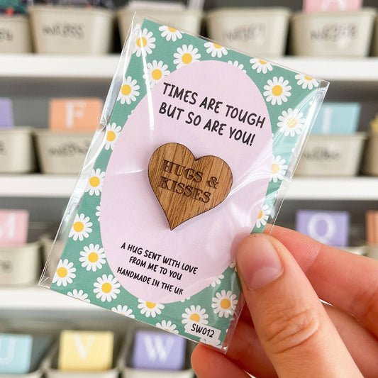 Pocket Hug Wooden Heart – “Times Are Tough, But So Are You” - TLC Gifting