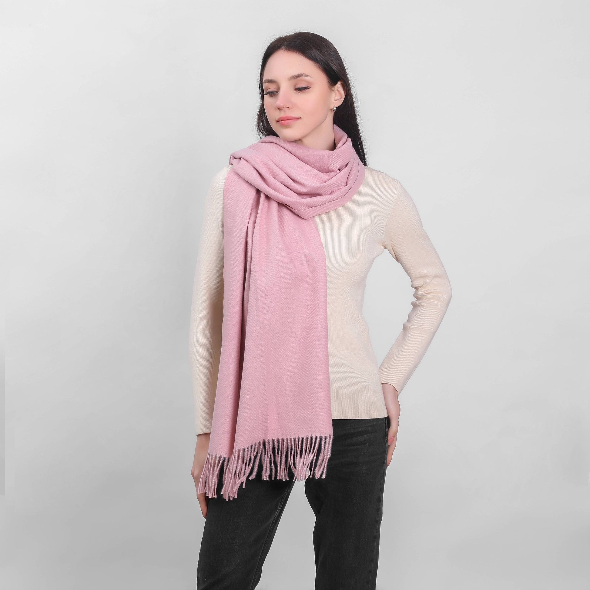 Super Soft Pink Herringbone Scarf | Cosy Gift Ireland - TLC Gifting