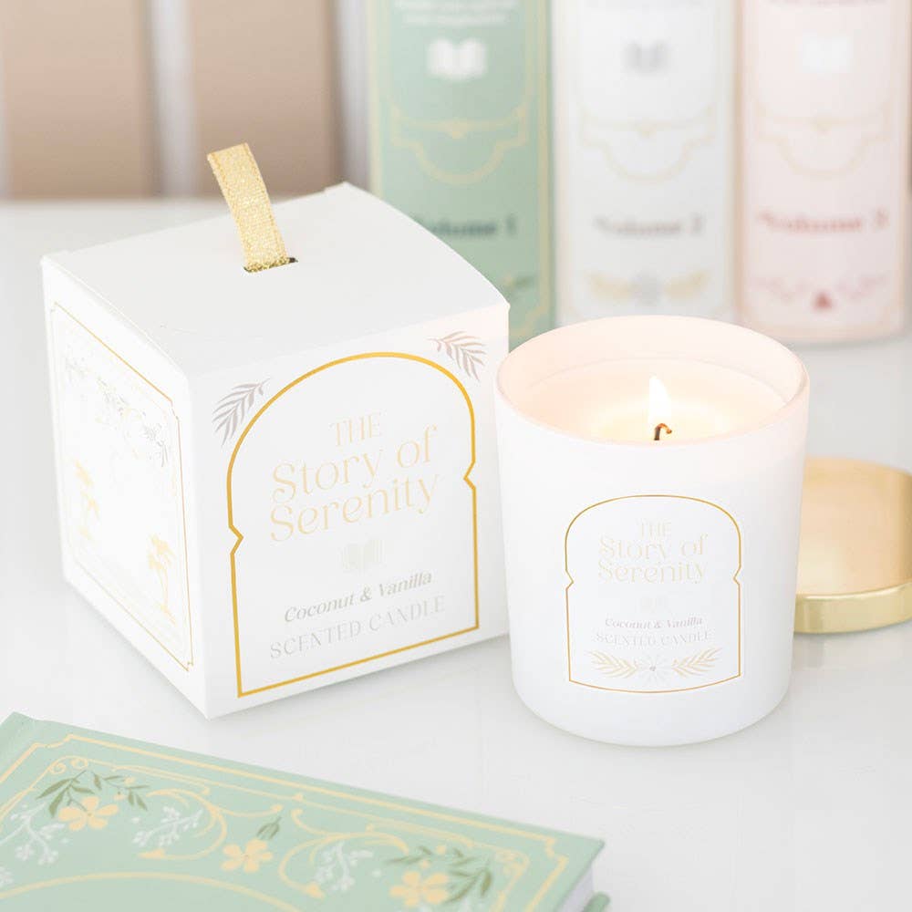 The Story of Serenity Mini Candle Coconut & Vanilla | Relaxing Candle Ireland - TLC Gifting