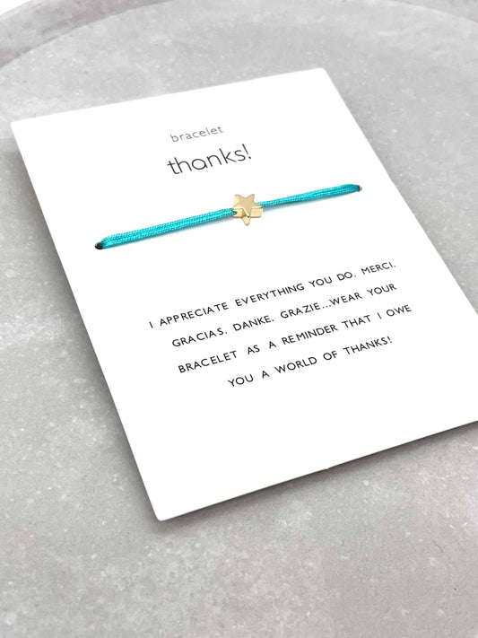 Turquoise Star Bracelet – Adjustable Gold - Coloured Charm - TLC Gifting