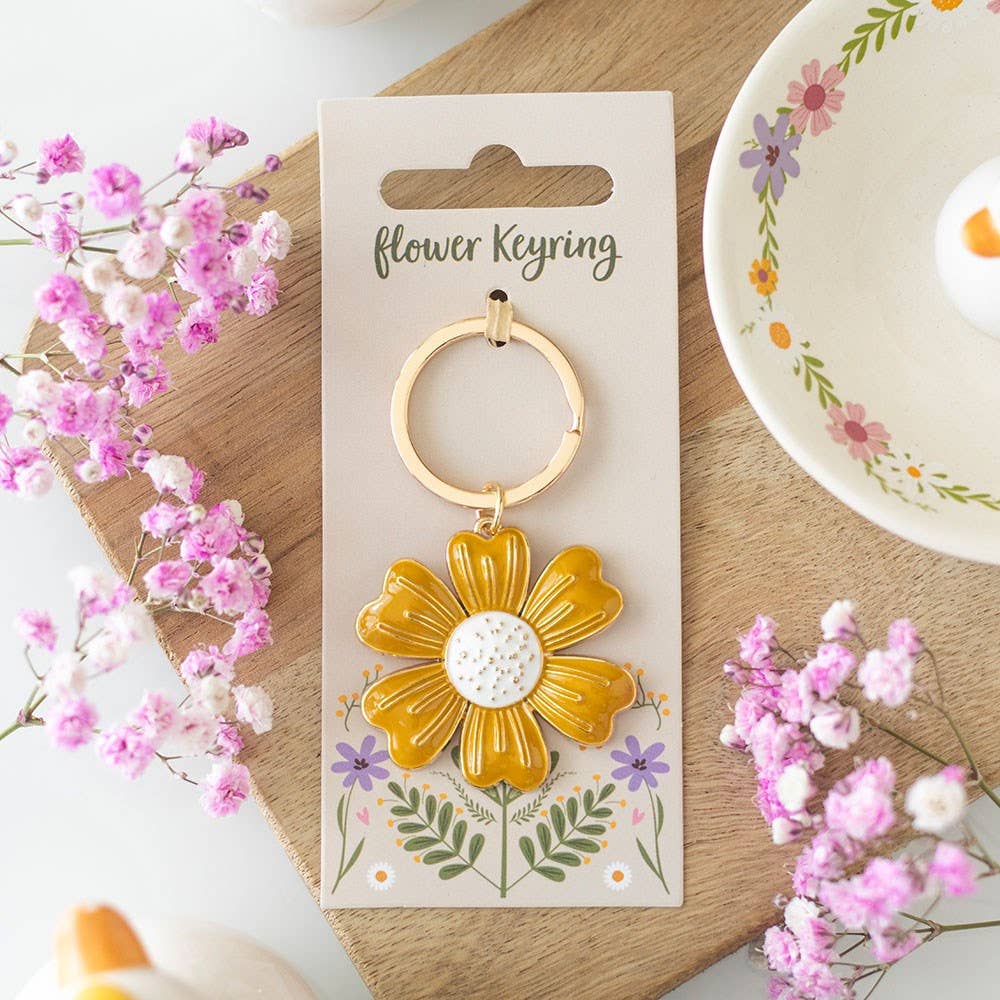 yellow daisy enamel keyring Ireland